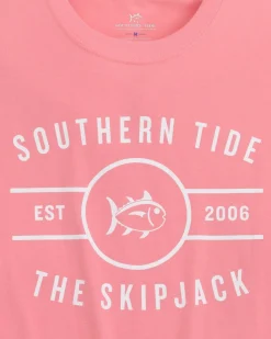 Southern Tide Across The Chest Skipjack Short Sleeve T-Shirt Geranium Pink Best Sale