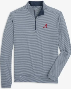 Southern Tide Alabama Crimson Tide Cruiser Micro-Stripe Heather Quarter Zip Outlet