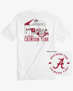 Southern Tide Alabama Crimson Tide Tailgate Time T-Shirt Classic White Shop