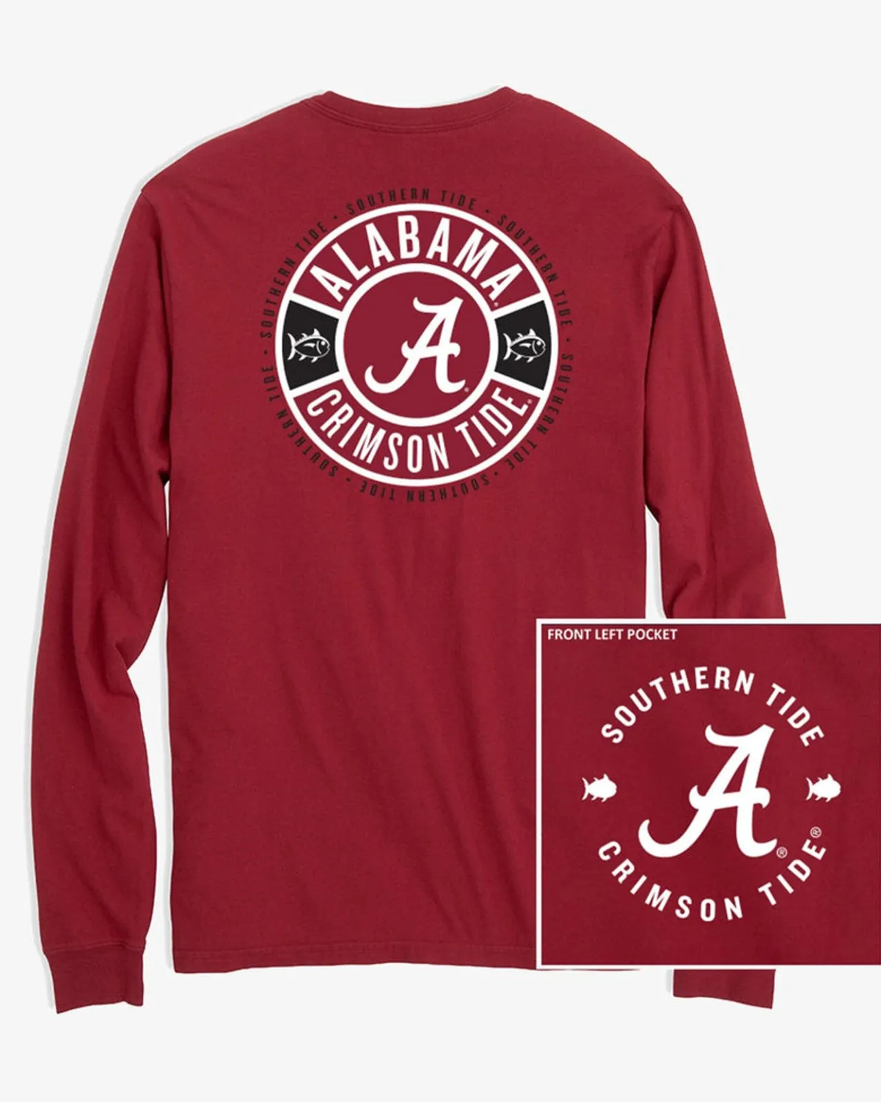 Southern Tide Alabama Tide Ring Badge T-Shirt Crimson Flash Sale