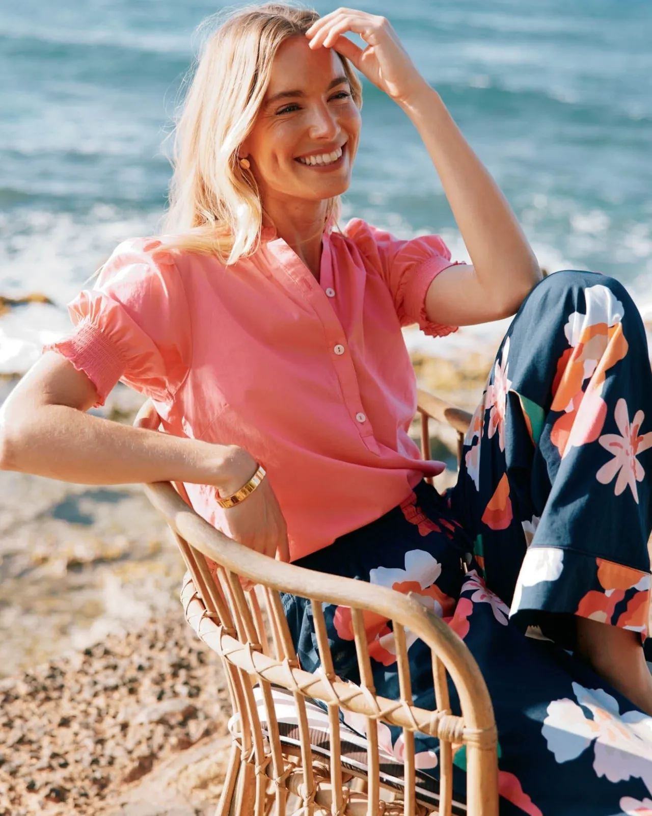 Southern Tide Alain Garden Splendor Pant Dress Blue Hot