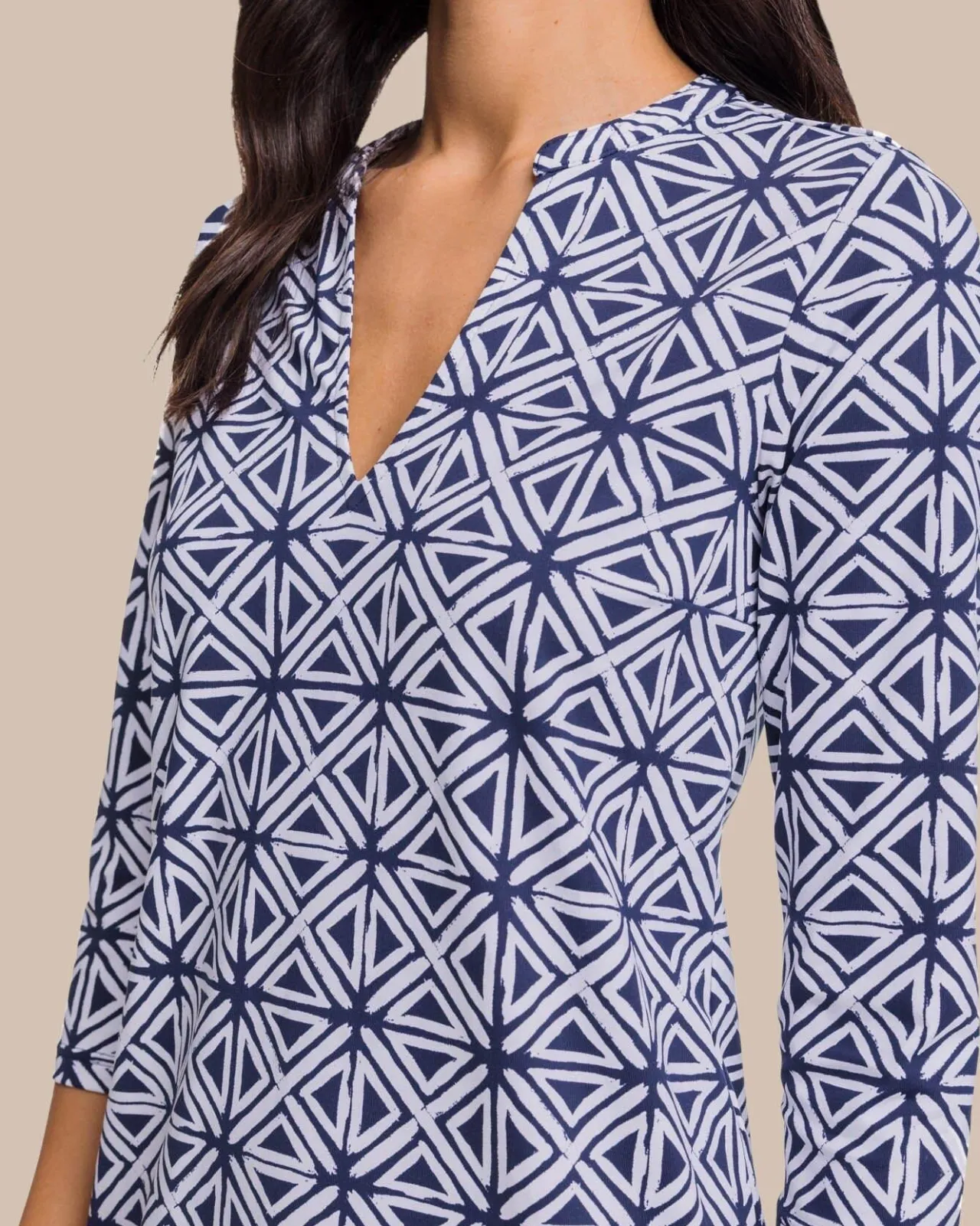 Southern Tide Alicia Painted Geo Performance Dress Nautical Navy Cheap