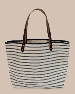 Southern Tide All Day Stripe Tote Navy Online