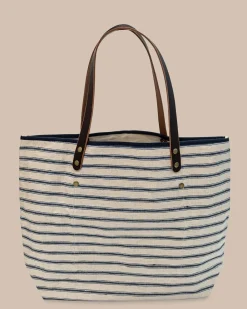 Southern Tide All Day Stripe Tote Navy Online