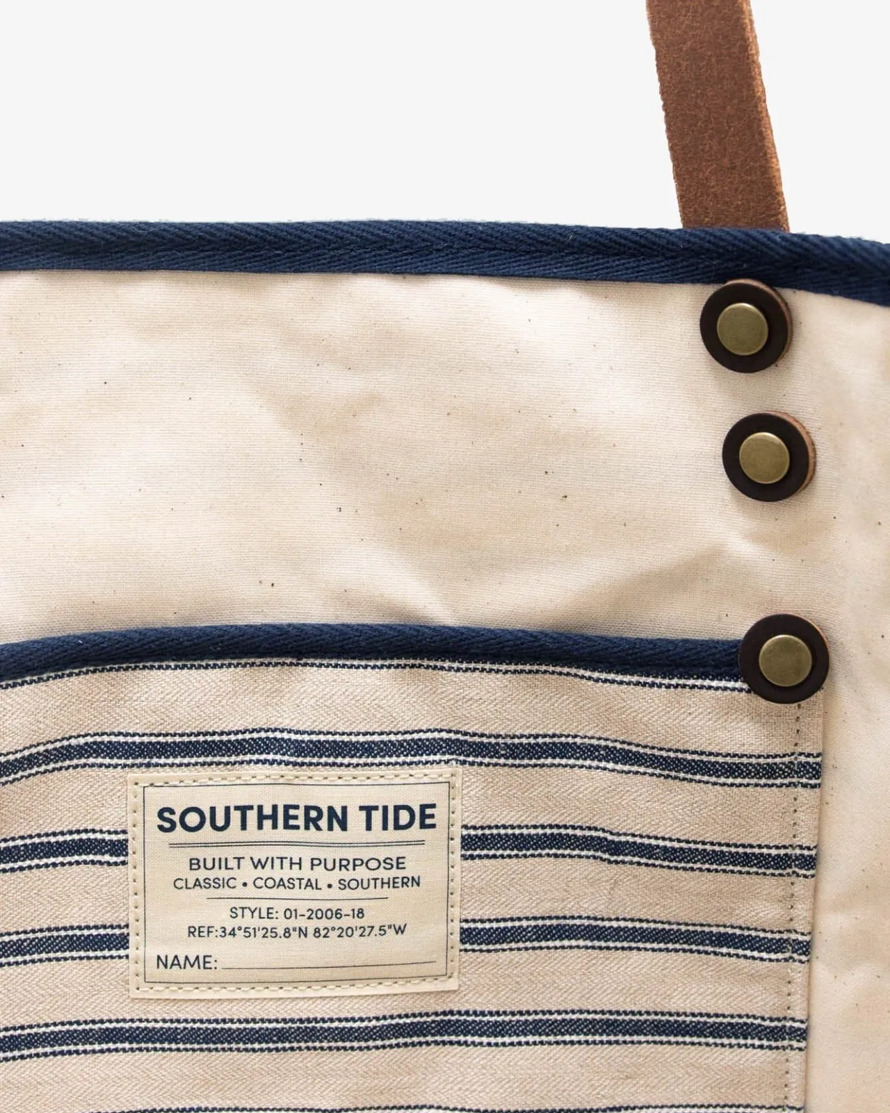Southern Tide All Day Stripe Tote Navy Online