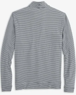 Southern Tide App State Cruiser Micro-Stripe Heather Quarter Zip Heather Black Best Sale