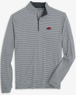 Southern Tide Arkansas Razorbacks Cruiser Micro-Stripe Heather Quarter Zip Best Sale