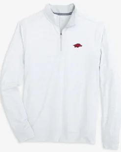 Southern Tide Arkansas Razorbacks Cruiser Micro-Stripe Heather Quarter Zip Best Sale