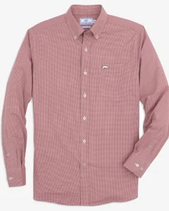 Southern Tide Arkansas Razorbacks Gingham Button Down Shirt Crimson Cheap
