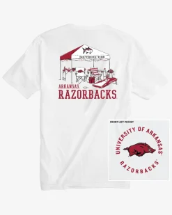 Southern Tide Arkansas Razorbacks Tailgate Time T-Shirt Classic White Flash Sale