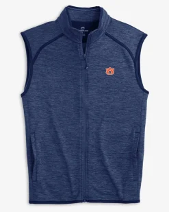 Southern Tide Auburn Tigers Baybrook Heather Vest Heather Navy Hot