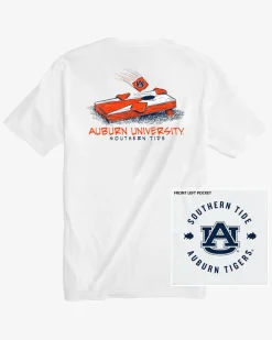 Southern Tide Auburn Tigers Cornhole T-Shirt Classic White Flash Sale