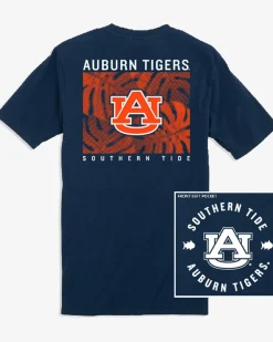 Southern Tide Auburn Tigers Halftone Monstera T-Shirt Navy Sale
