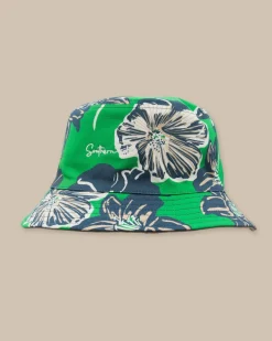 Southern Tide Beach Blooms Reversible Bucket Hat Khaki Sale