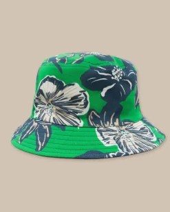 Southern Tide Beach Blooms Reversible Bucket Hat Khaki Sale