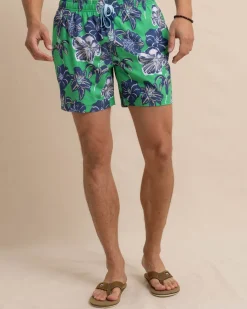 Southern Tide Beach Blooms Swim Trunk Lawn Green Clearance