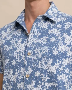 Southern Tide Beachcast Island Blooms Knit Short Sleeve Sport Shirt Shop
