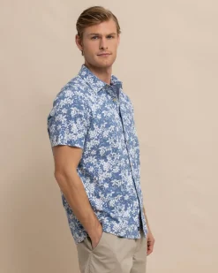 Southern Tide Beachcast Island Blooms Knit Short Sleeve Sport Shirt Shop