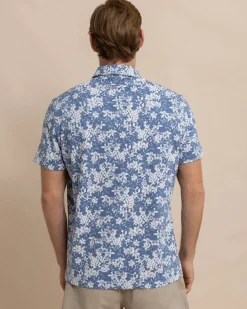Southern Tide Beachcast Island Blooms Knit Short Sleeve Sport Shirt Shop
