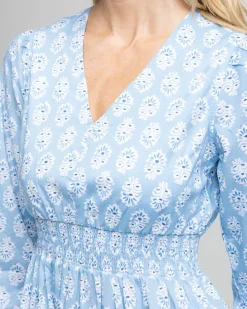 Southern Tide Blaire Garden Variety Printed Maxi Dress Clearwater Blue Hot