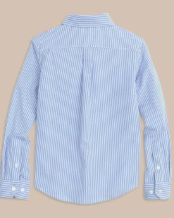 Southern Tide Boys Bengal Stripe Intercoastal Sport Shirt Cobalt Blue Sale