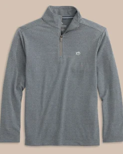 Southern Tide Boys Cruiser Heather Micro-Stripe Quarter Zip Pullover Fashion