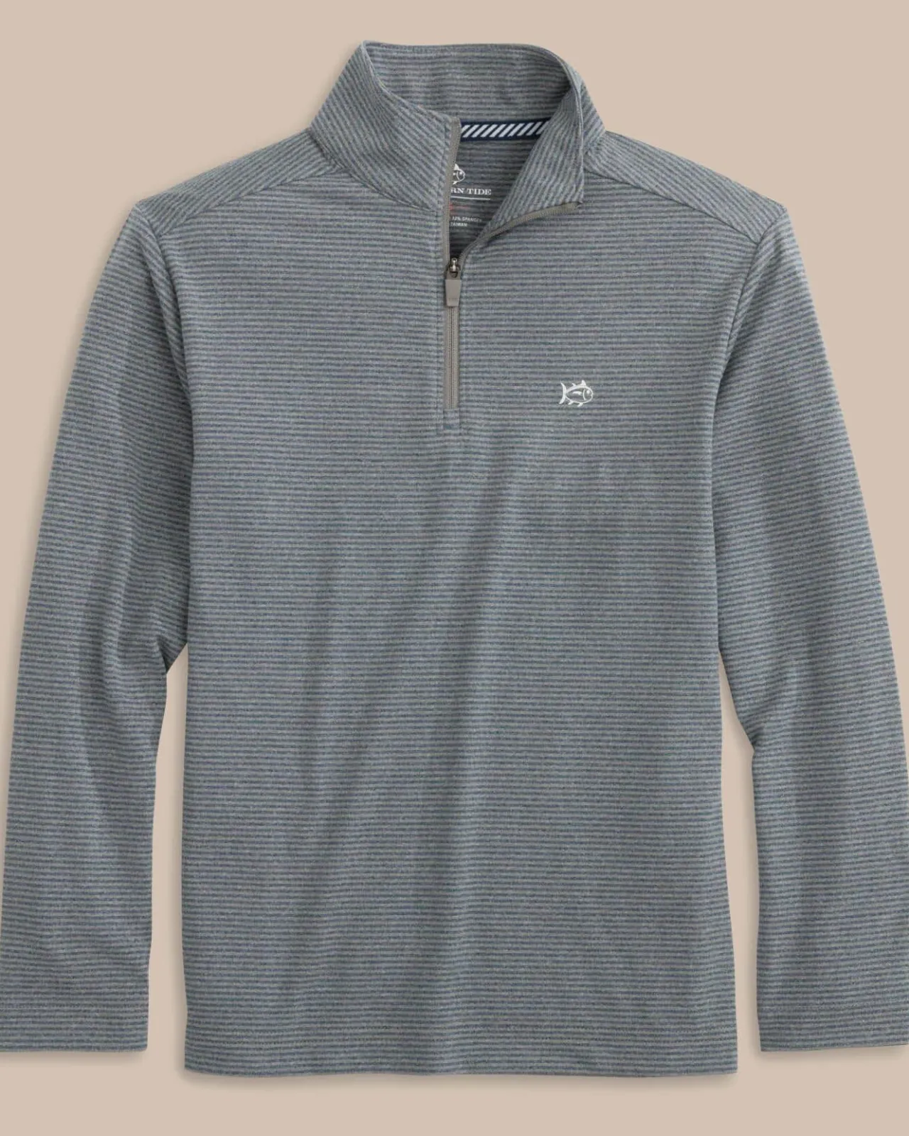 Southern Tide Boys Cruiser Heather Micro-Stripe Quarter Zip Pullover Fashion