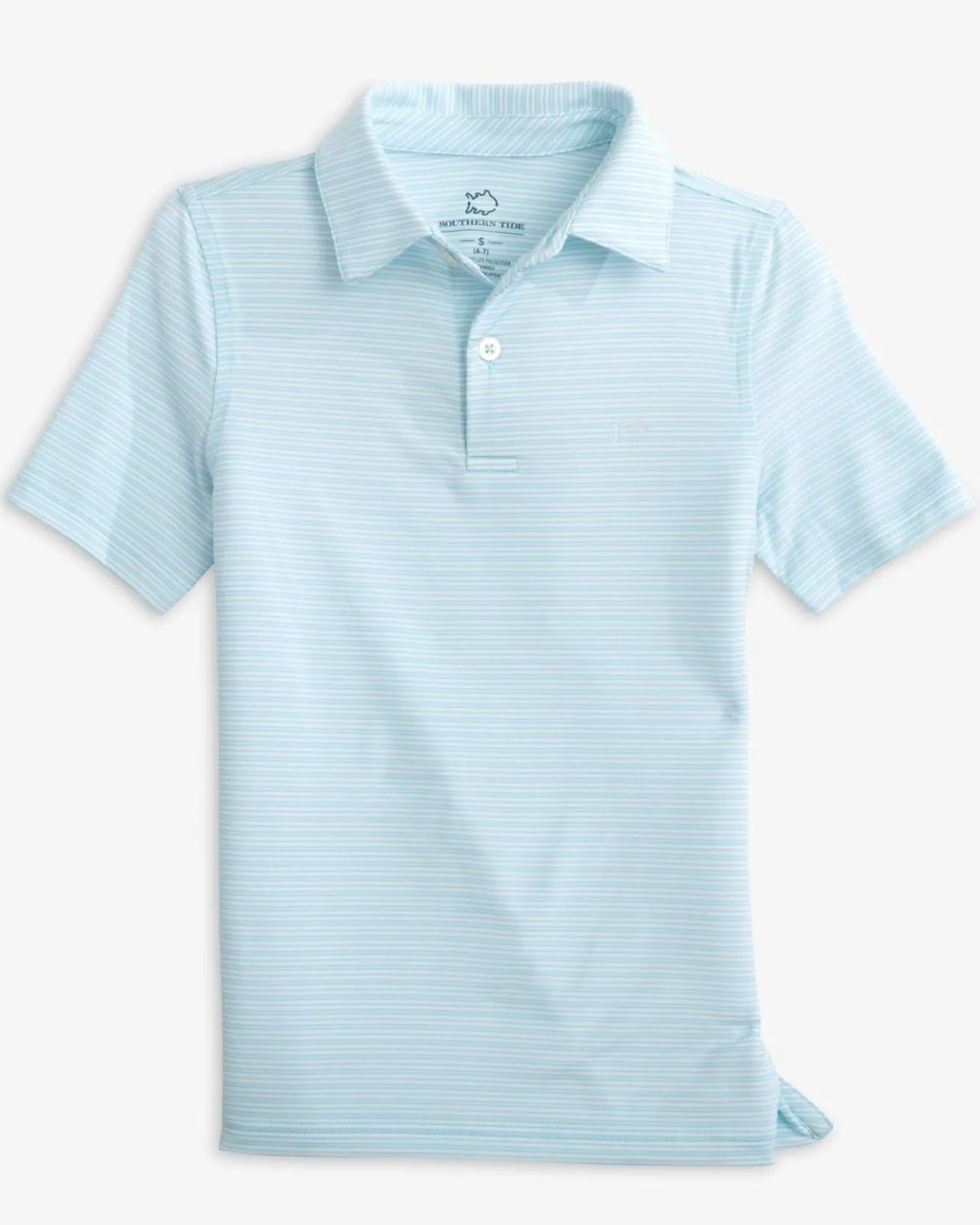 Southern Tide Boys Driver Camden Stripe Performance Polo Dream Blue Online