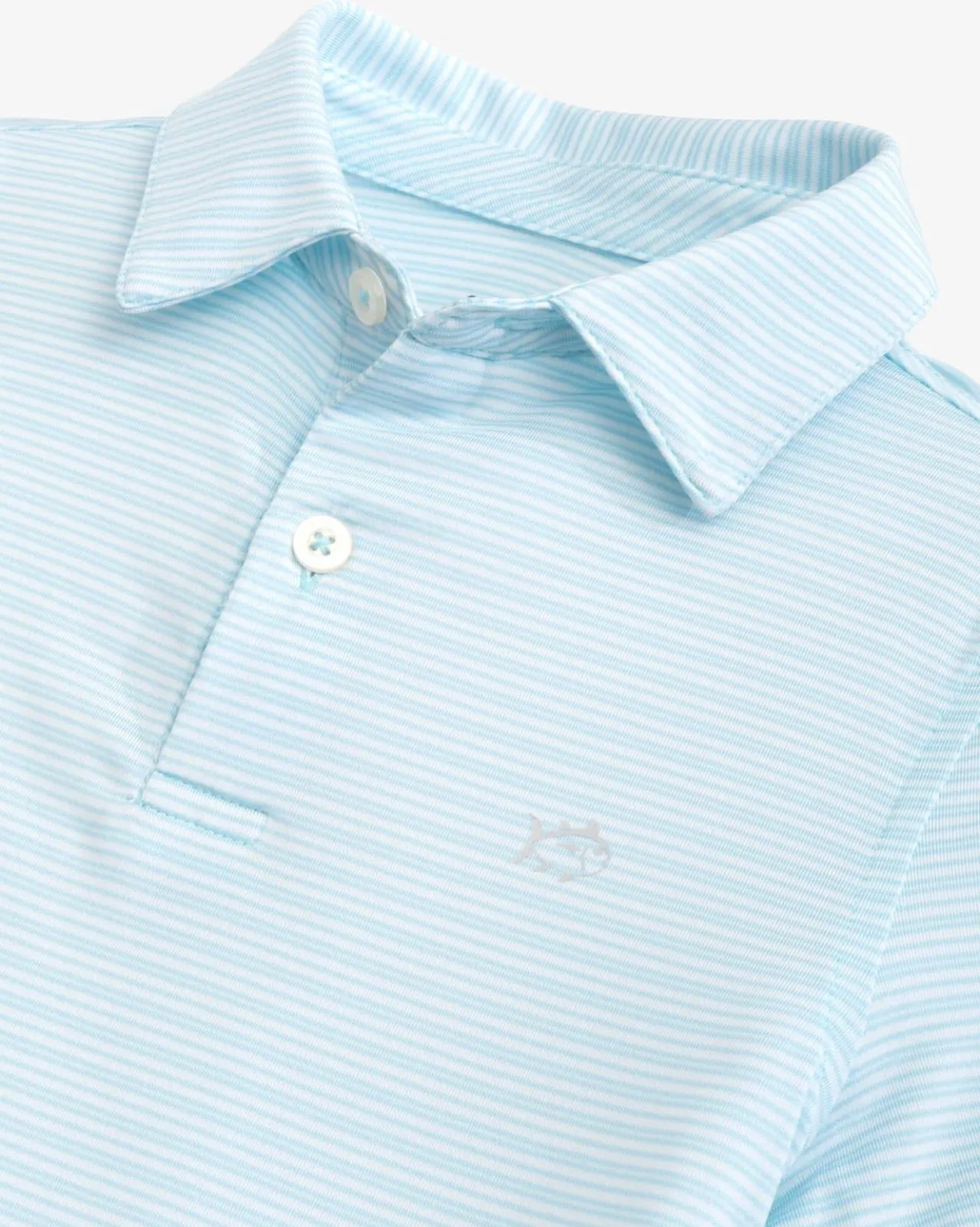 Southern Tide Boys Driver Camden Stripe Performance Polo Dream Blue Online