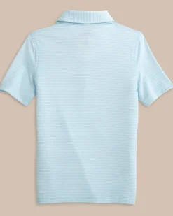 Southern Tide Boys Driver Camden Stripe Performance Polo Dream Blue Online