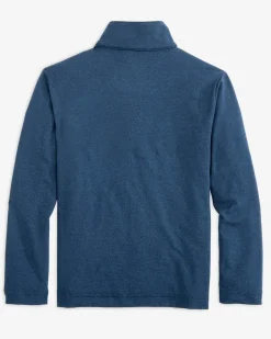 Southern Tide Boys Heather Cruiser Quarter Zip Heather Dress Blue Flash Sale
