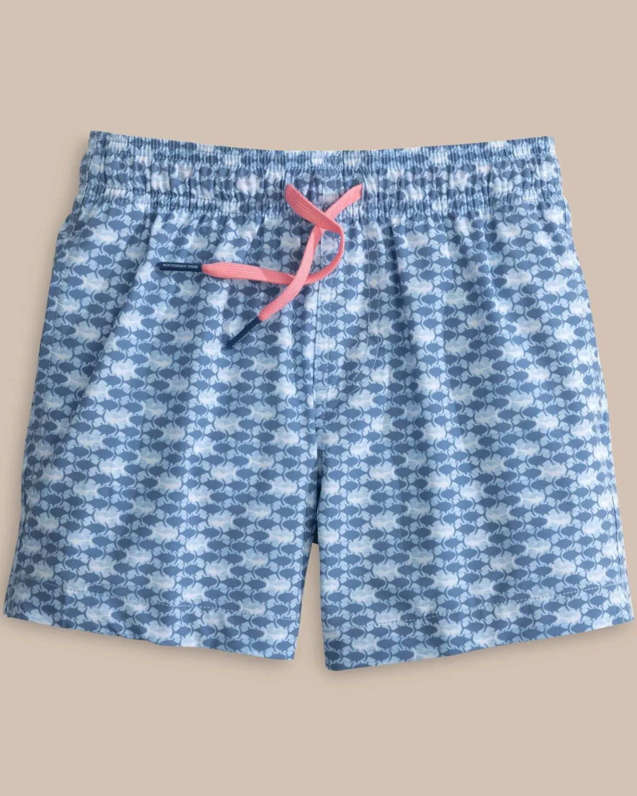 Southern Tide Boys Heather Skipping Jacks Swim Trunk Heather Clearwater Blue Sale