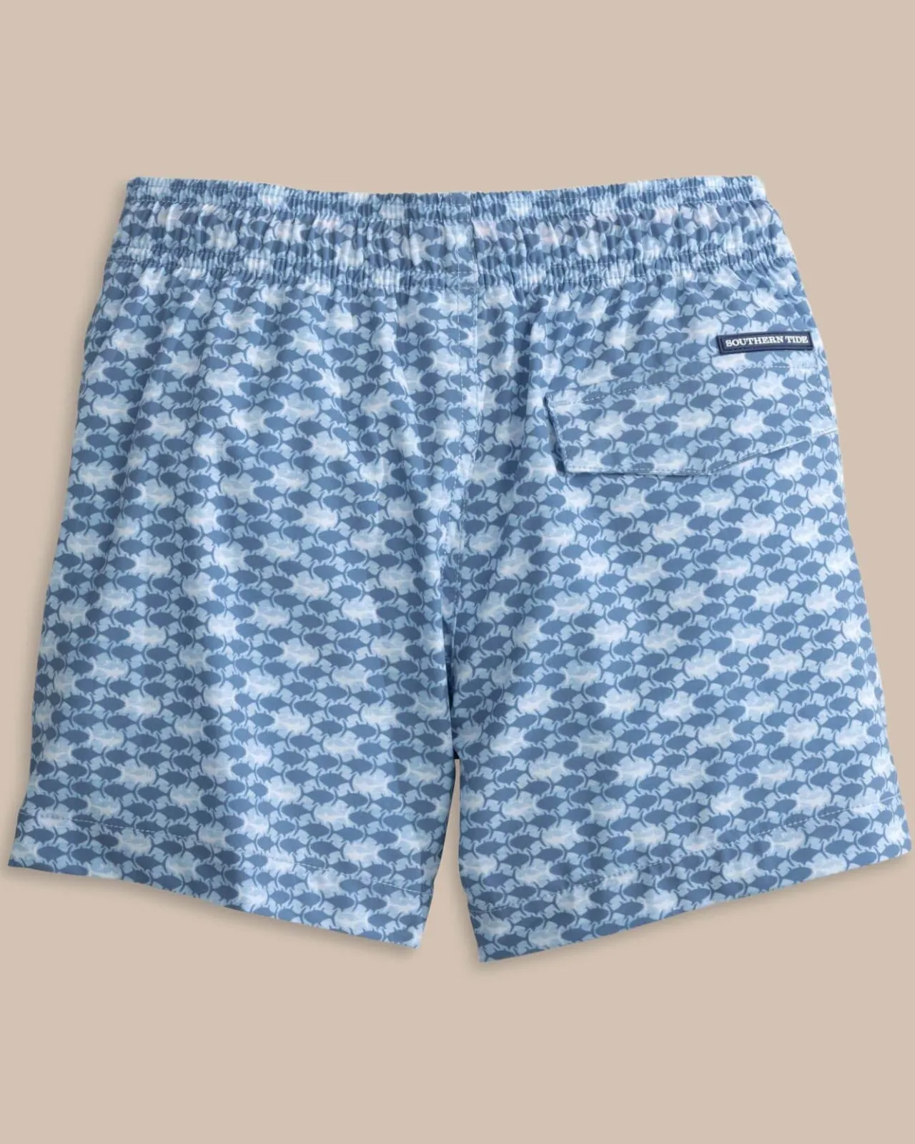 Southern Tide Boys Heather Skipping Jacks Swim Trunk Heather Clearwater Blue Sale