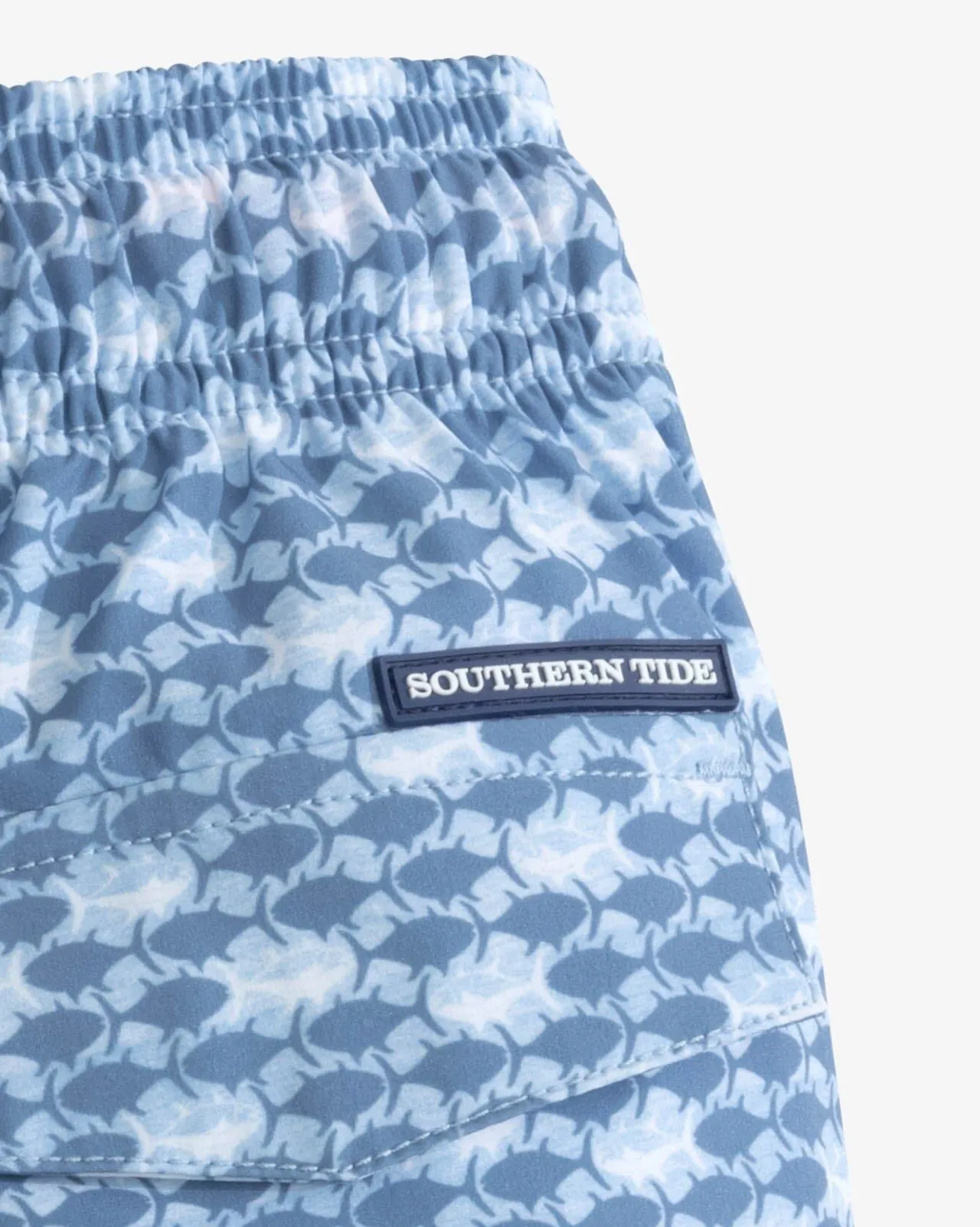 Southern Tide Boys Heather Skipping Jacks Swim Trunk Heather Clearwater Blue Sale