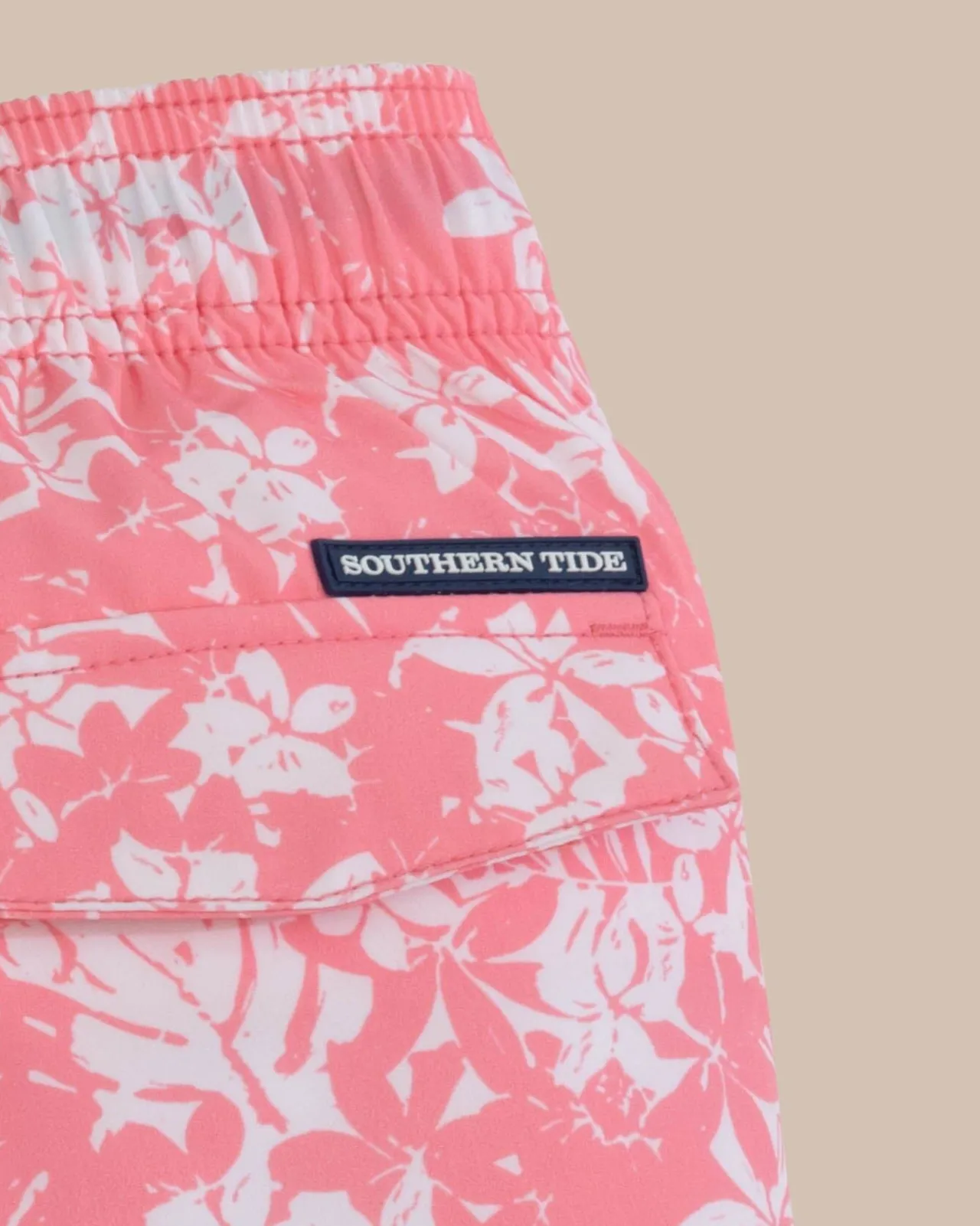 Southern Tide Boys Island Blooms Swim Trunk Geranium Pink Discount