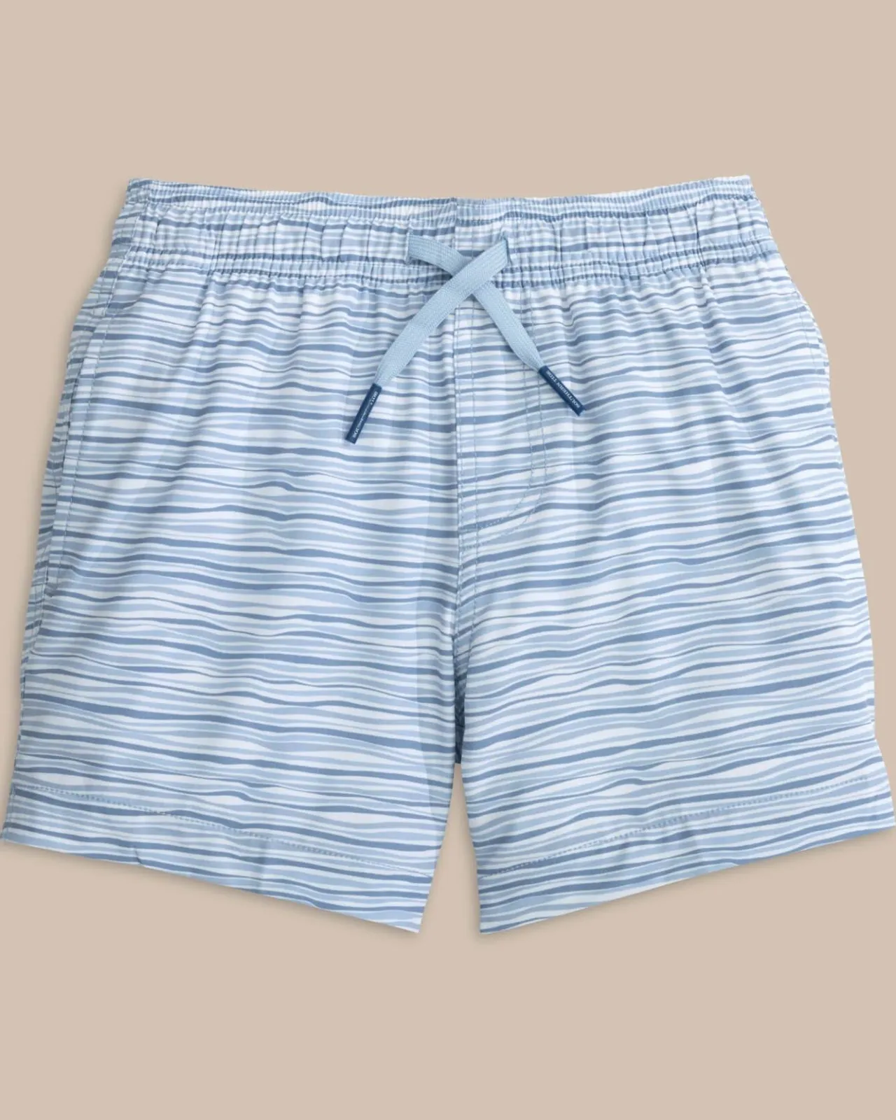 Southern Tide Boys Ocean Water Stripe Swim Trunk Subdued Blue Cheap