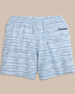 Southern Tide Boys Ocean Water Stripe Swim Trunk Subdued Blue Cheap