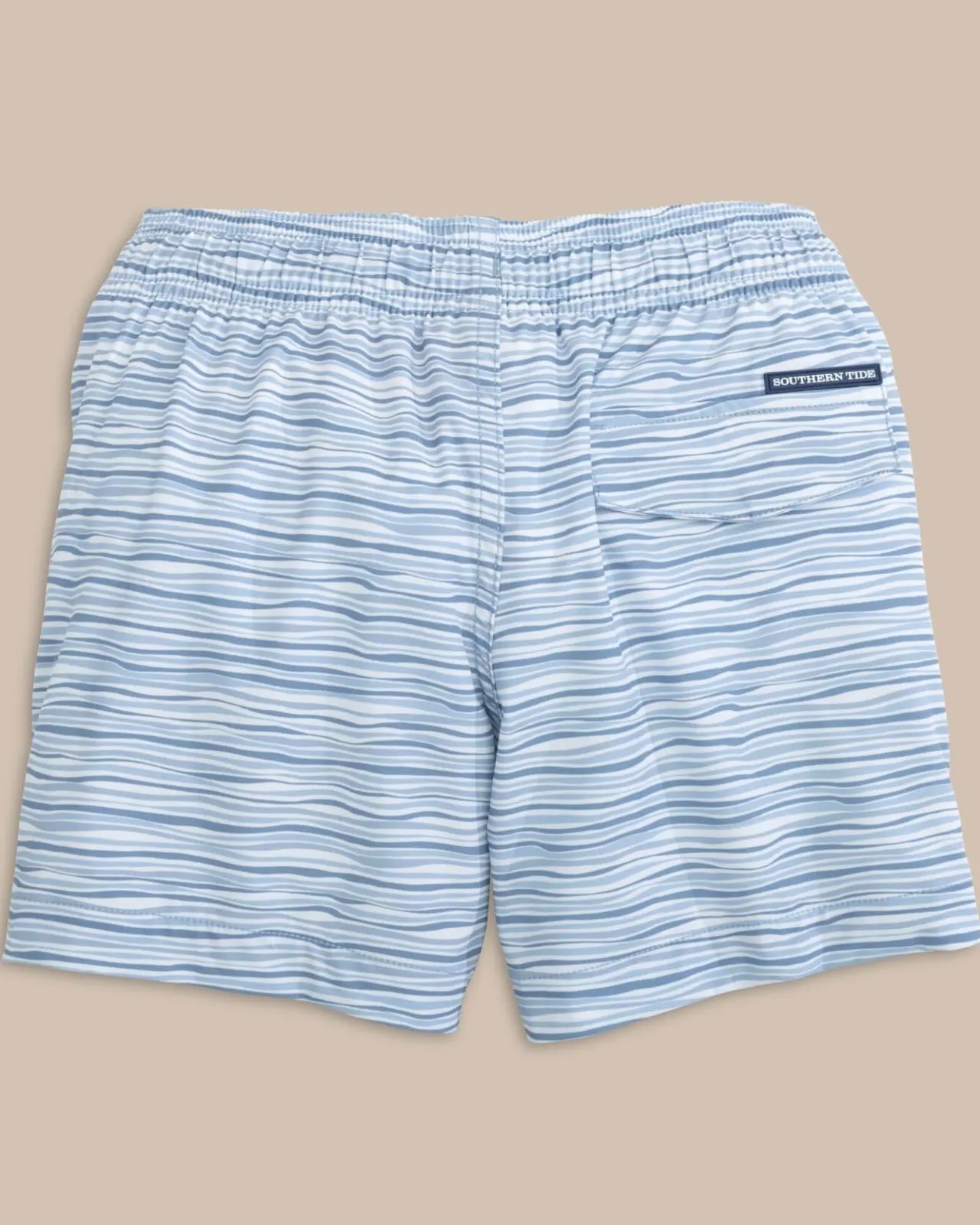 Southern Tide Boys Ocean Water Stripe Swim Trunk Subdued Blue Cheap