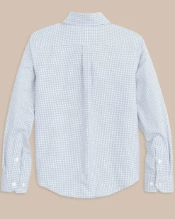 Southern Tide Boys Rosemont Tattersall Intercoastal Sport Shirt Seven Seas Blue Store