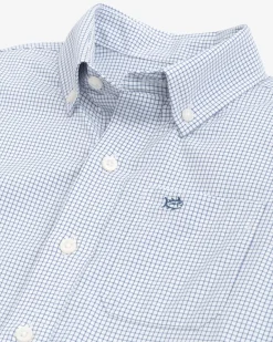 Southern Tide Boys Rosemont Tattersall Intercoastal Sport Shirt Seven Seas Blue Store