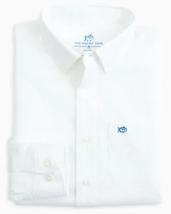Southern Tide Boys Solid Intercoastal Button Down Shirt Classic White Hot