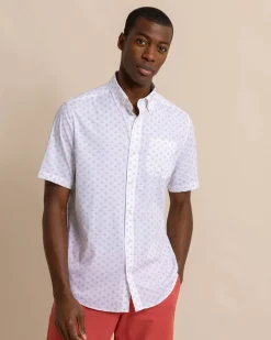 Southern Tide Brrr° Intercoastal Beach Voyager Short Sleeve Sport Shirt Classic White Online