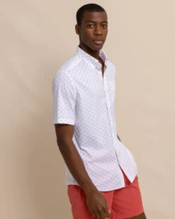 Southern Tide Brrr° Intercoastal Beach Voyager Short Sleeve Sport Shirt Classic White Online
