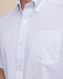 Southern Tide Brrr° Intercoastal Casual Water Short Sleeve Sport Shirt Classic White Cheap