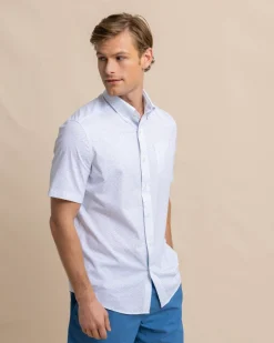 Southern Tide Brrr° Intercoastal Casual Water Short Sleeve Sport Shirt Classic White Cheap
