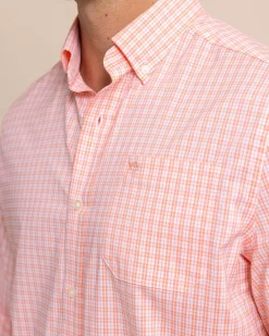 Southern Tide Brrr° Intercoastal Poinsett Plaid Long Sleeve Sport Shirt Discount