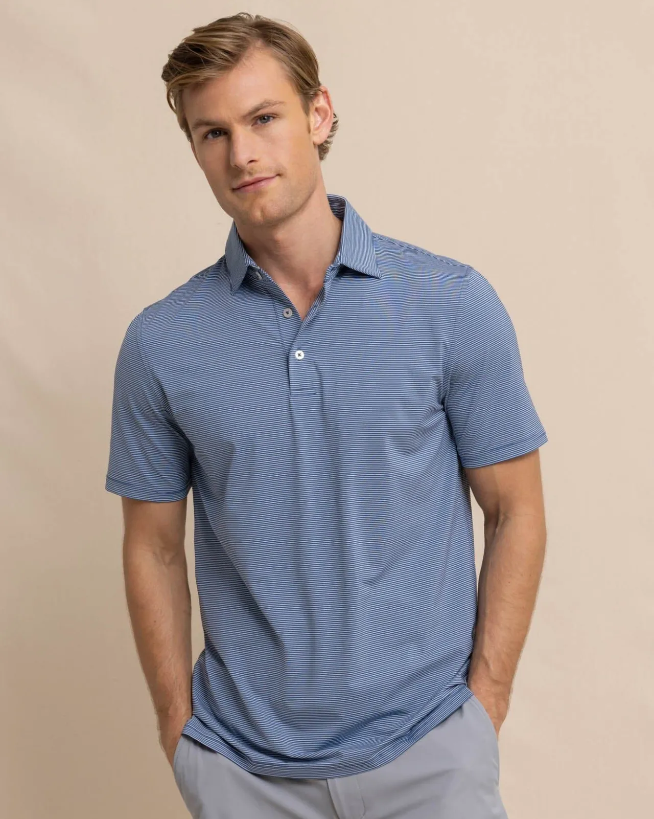 Southern Tide Brrr°-Eeze Baytop Stripe Performance Polo Discount