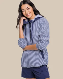 Southern Tide Calie Skip Stripe Popover Classic White Best Sale