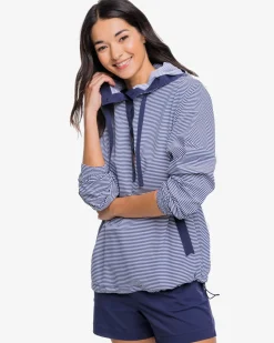 Southern Tide Calie Skip Stripe Popover Classic White Best Sale