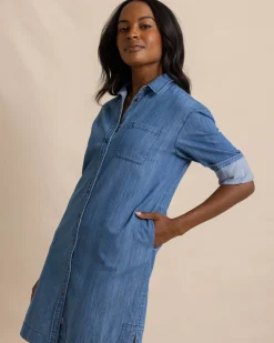 Southern Tide Cam Denim Dress Medium Wash Indigo Sale